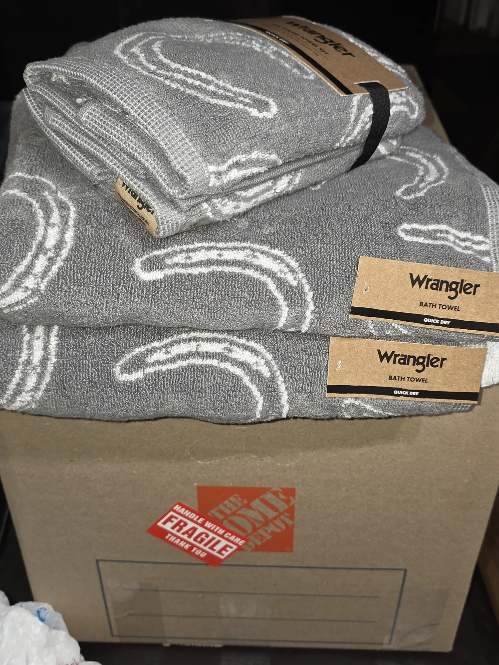 Wrangler Gray Bath Towel - Quick Dry